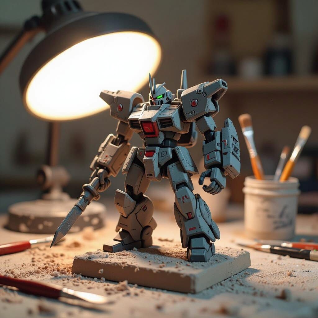 Dominant Clay Mecha Miniature Being Sculpted