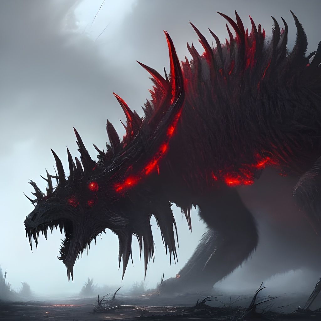 Wasteland Monster Concept Art in Dark Fantasy Style