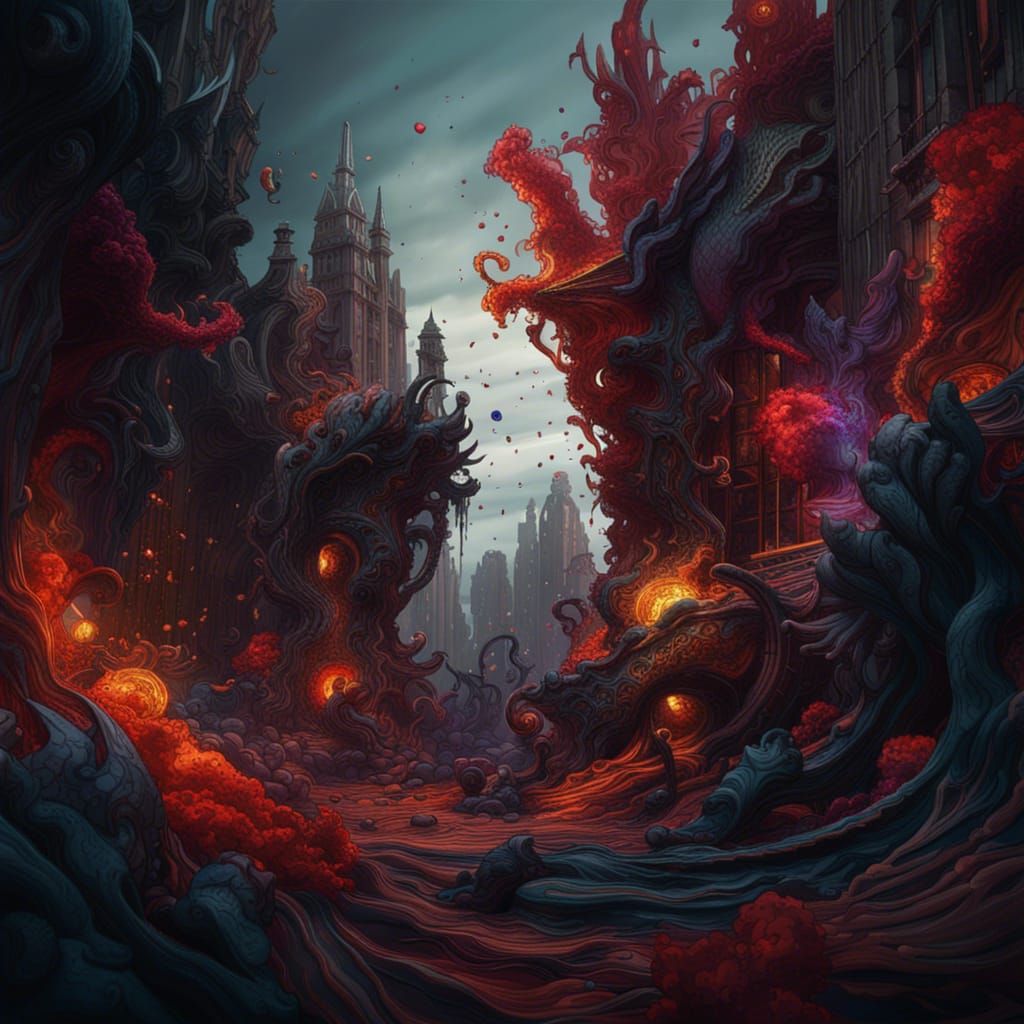 Abstract Emotional Landscape in Detailed Matte Painting