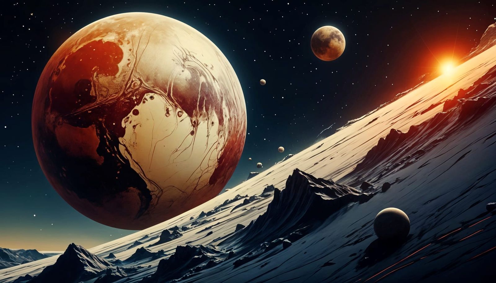 Charcoal Drawing of Pluto on Parchment