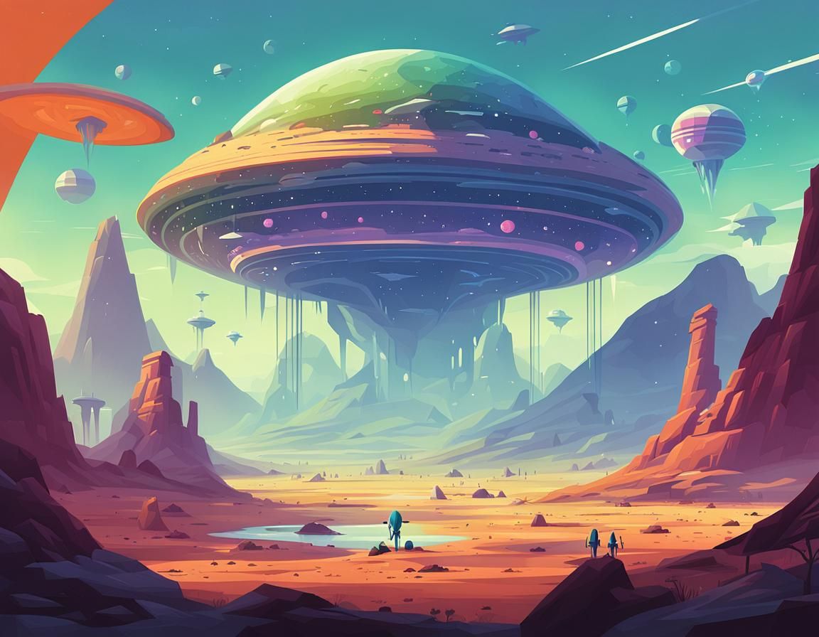 Whimsical Alien World Illustration