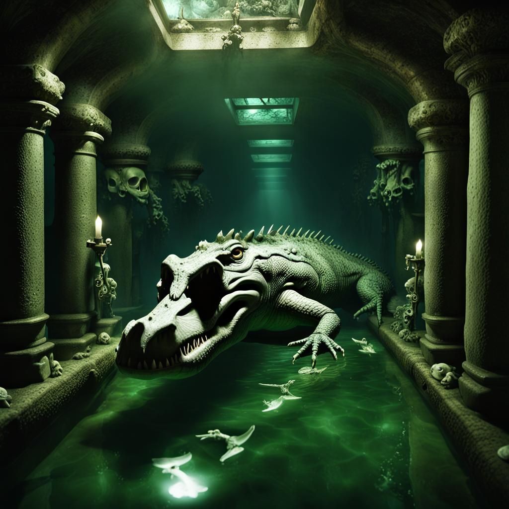 Pale Alligator Guardian of the Sewers