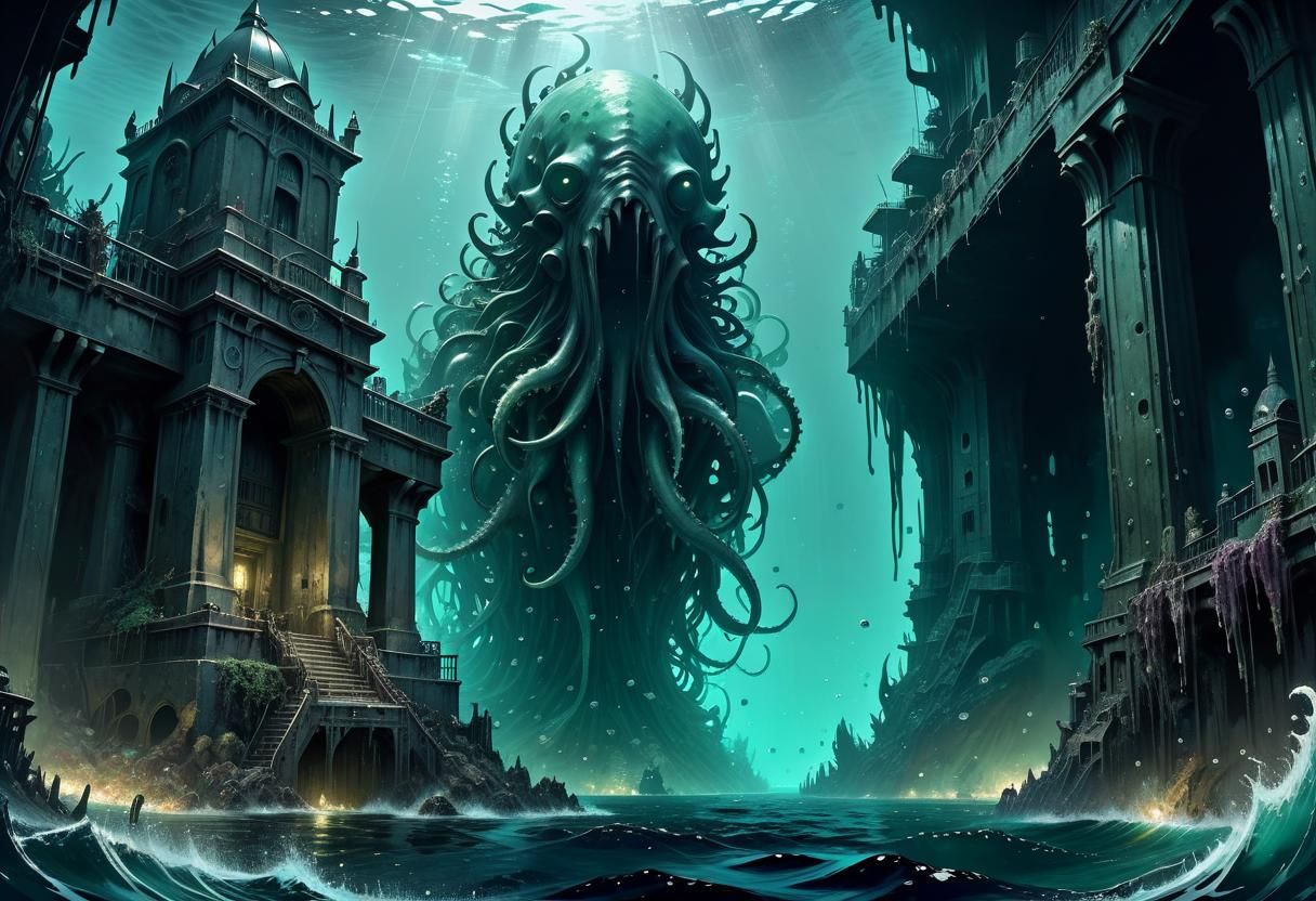 Majestic Sunken City of R'lyeh: Digital Painting