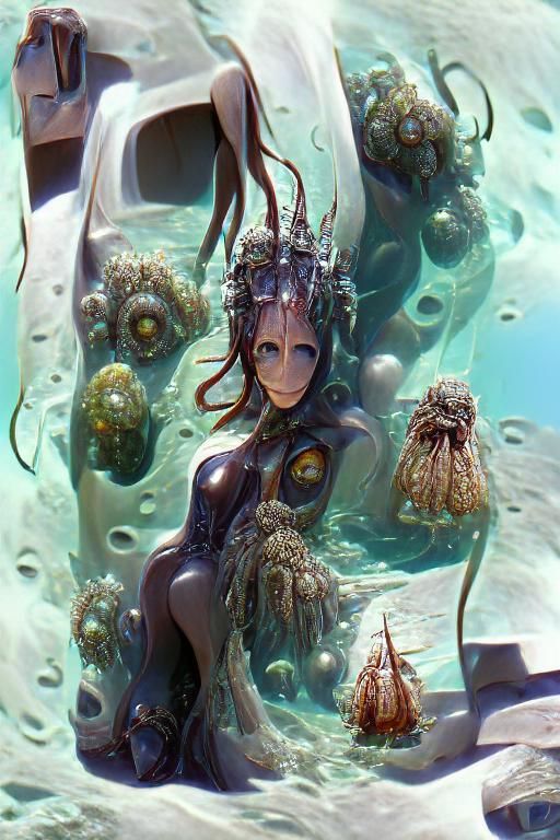 Underwater Queen of the Deep with Tentacles