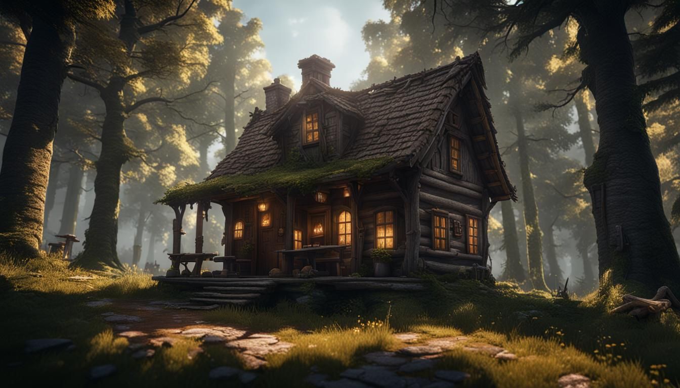 Log Cabin in the Woods: 3D Game Cinematic