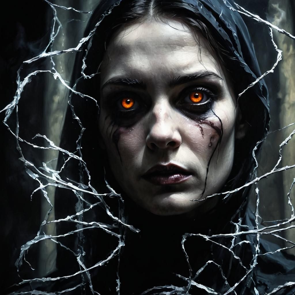 Gothic Portrait with Dark Eyes in Baroque Style