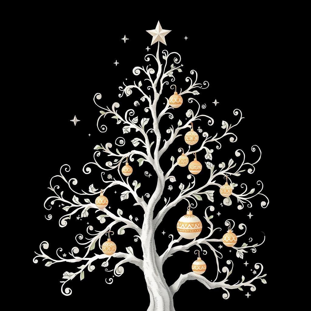 Whimsical White Christmas Tree in Baroque Style