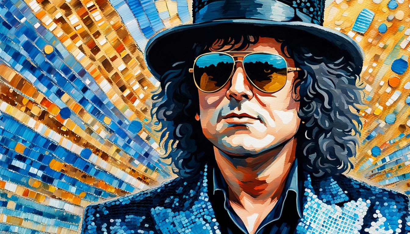 Marc Bolan in Sequins: Pop Art Watercolor Portrait