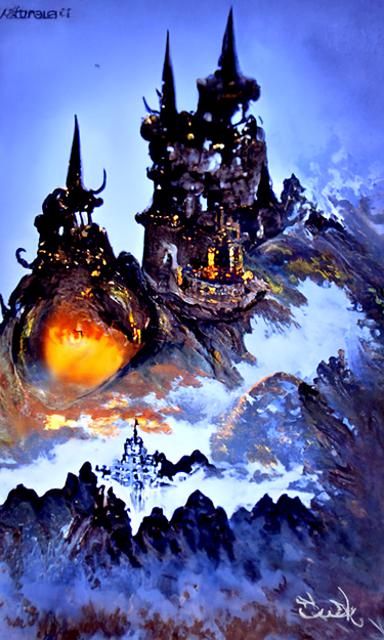 Fantasy Castle with Crystal Towers at Dawn