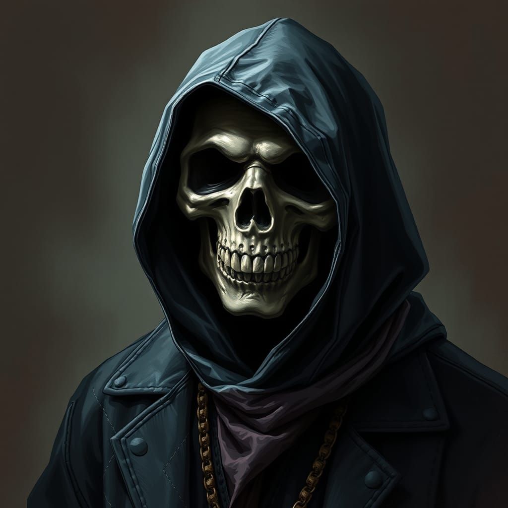 Gangster Reaper Portrait: Grim Underworld Figure