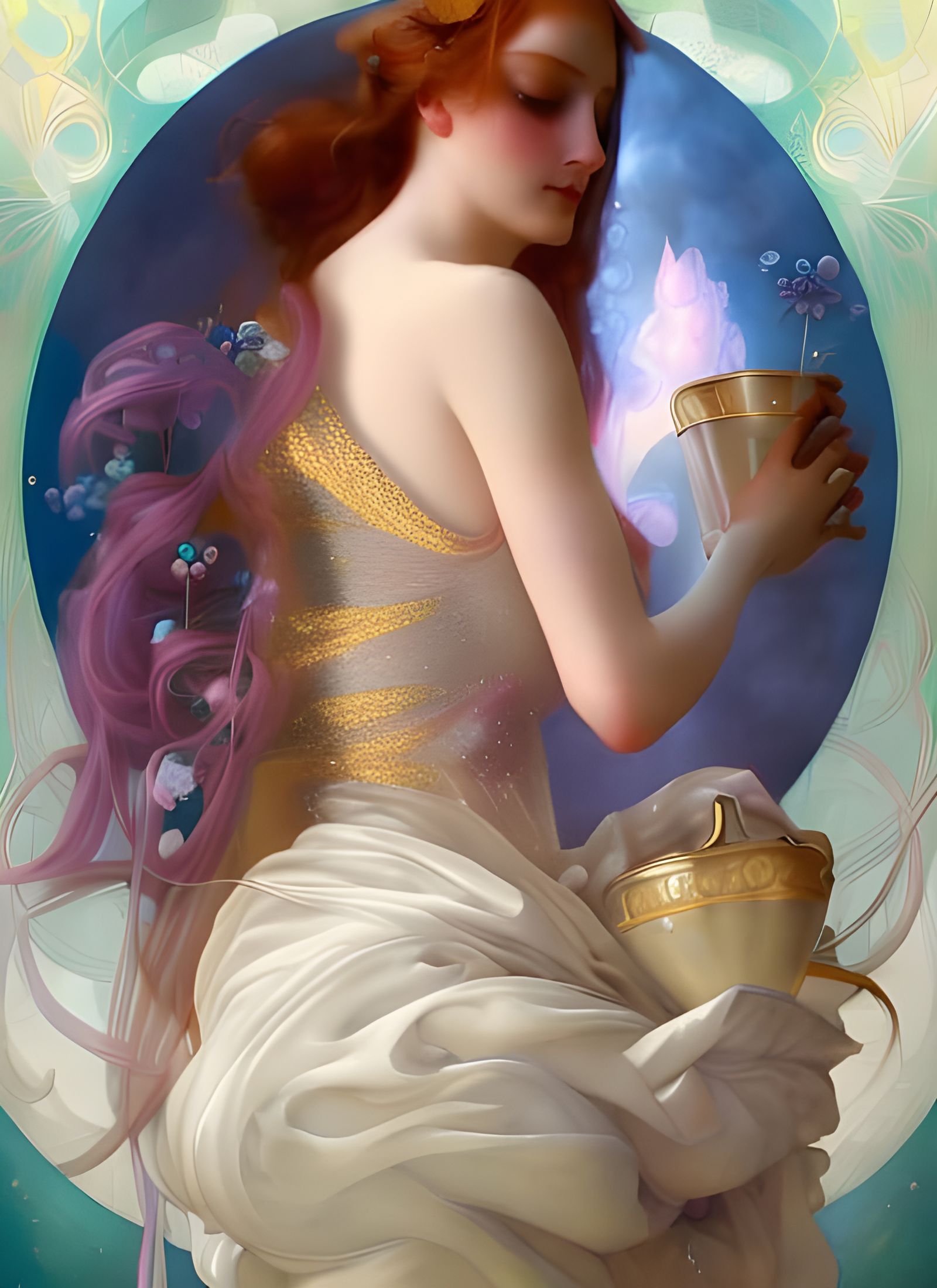 Goddess in Milk Robes: Art Nouveau Style