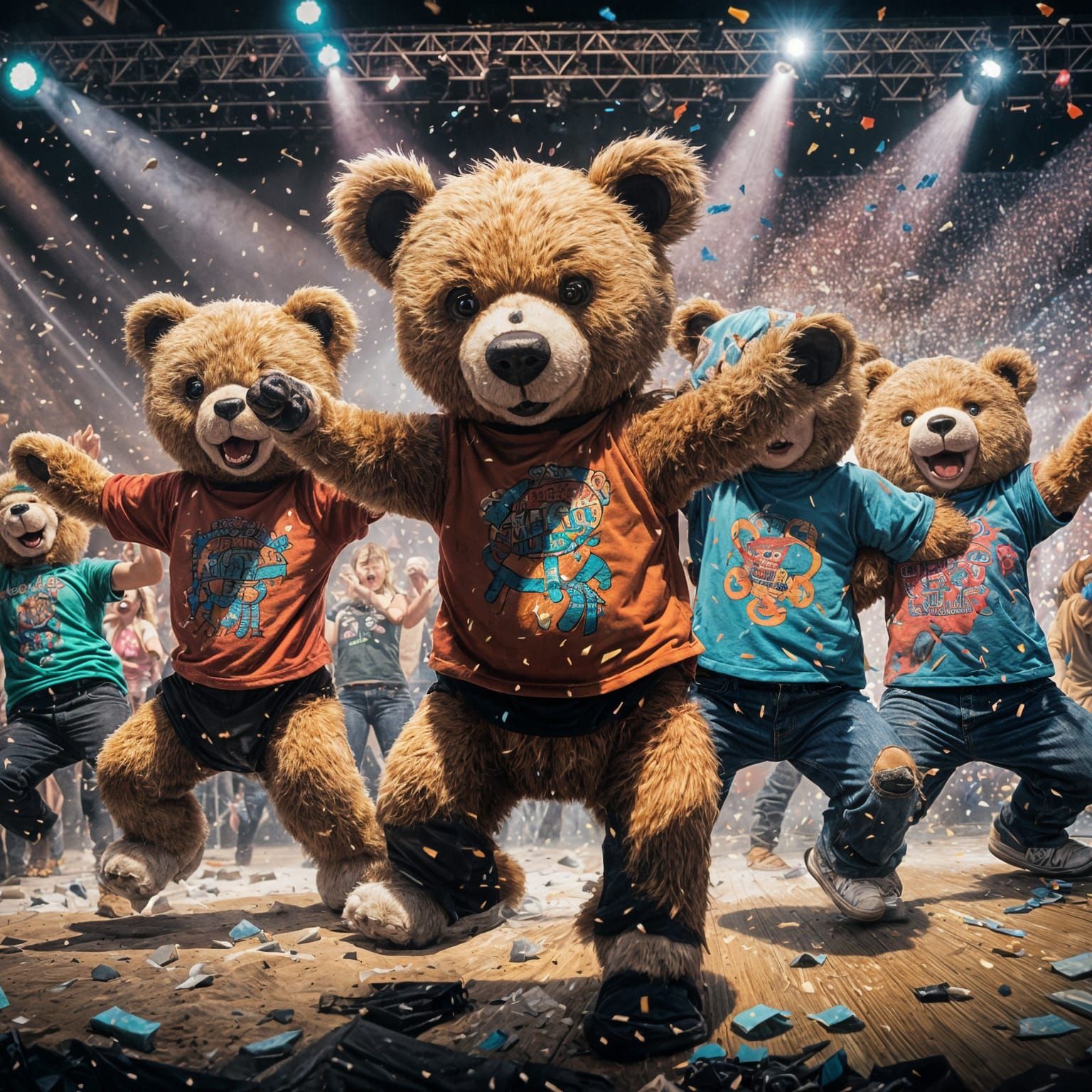 Teddy Bear Mosh Pit at Rock Concert
