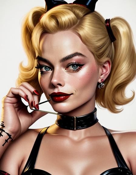 Margot Robbie / pin-up girl / Gil Elvgren style