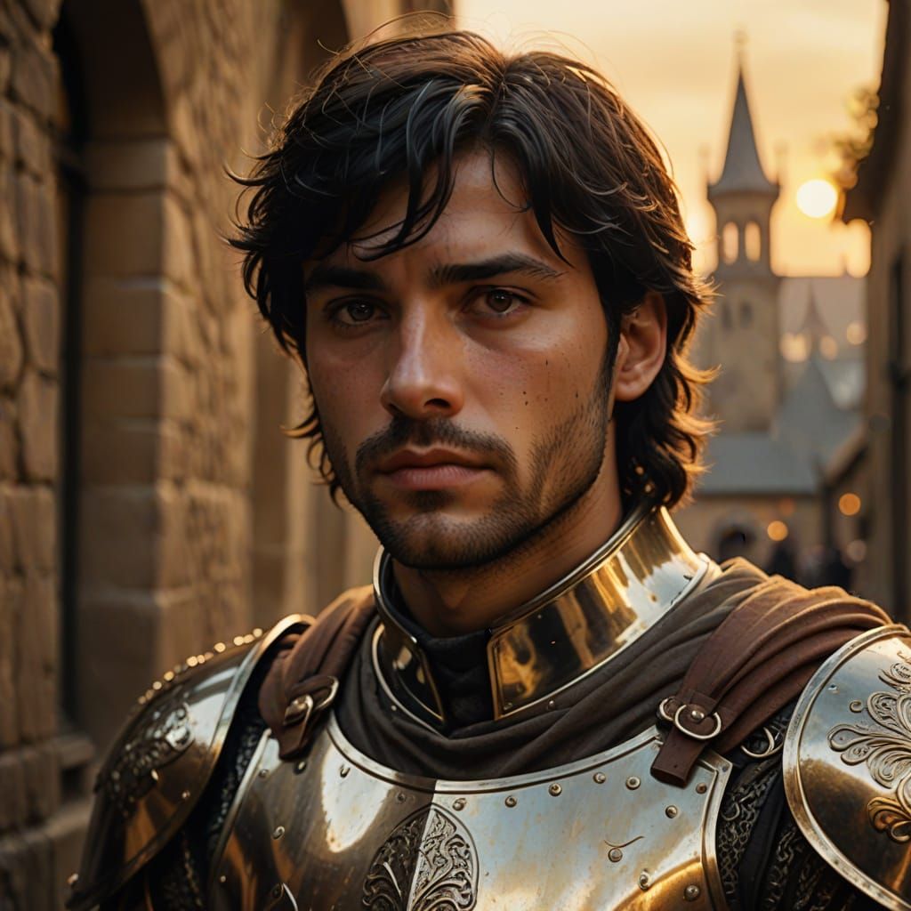 Knight in Golden Light as Fauvist Expressionism