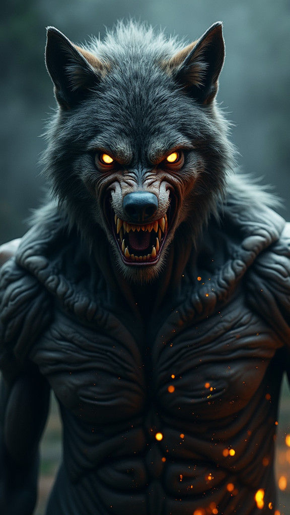 Werewolf Transformation: Hyper-Realistic Cinematic Portrait