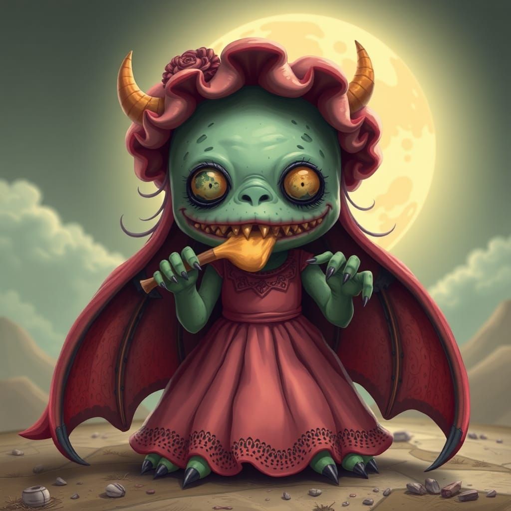 Cute Monster Girl Devouring Planet