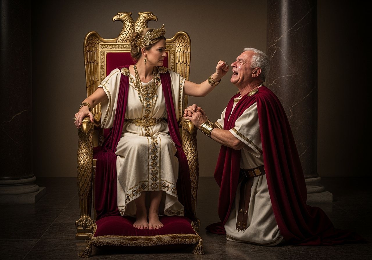 Furious Roman Empress on Eagle Throne