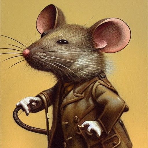 Steampunk Mouse in Oil Painting Style