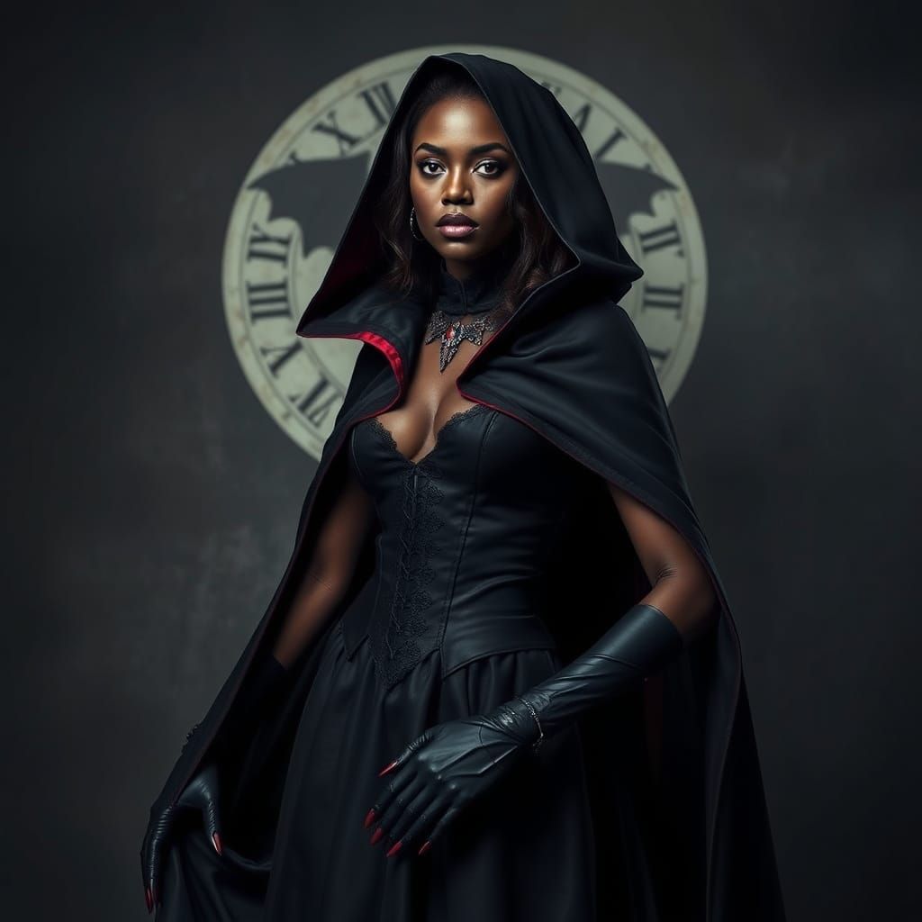 Nigerian Vampire Countess in Gothic Style