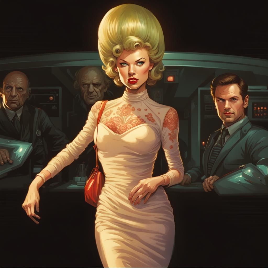 Martian Spy Girl Comic Book Art