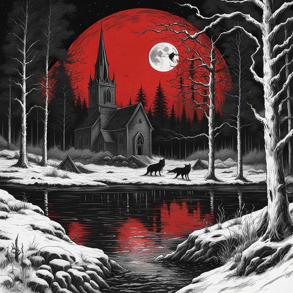 Black Metal Album Cover: Northern Winter Wolves