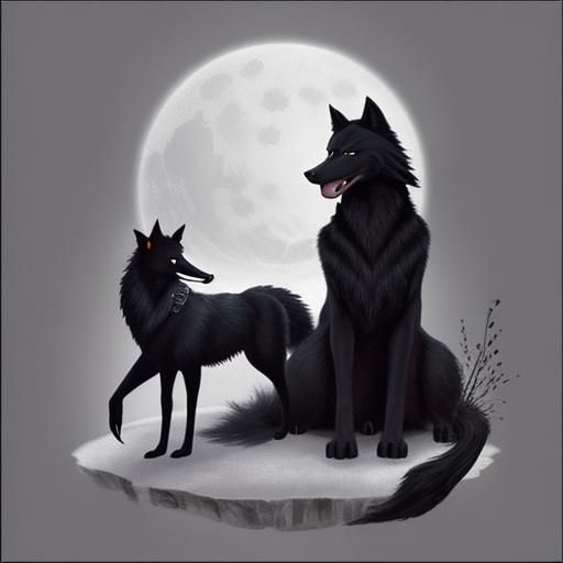 Unlikely Friends: Black Wolf and Swan