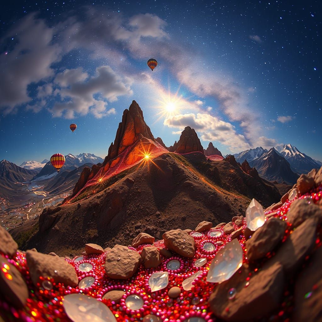 Celestial Surrealism in a Wide-Angled Night Sky