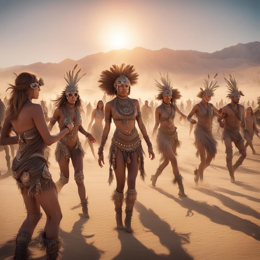 Desert Rave Protest at Burning Man: Digital Matte Painting