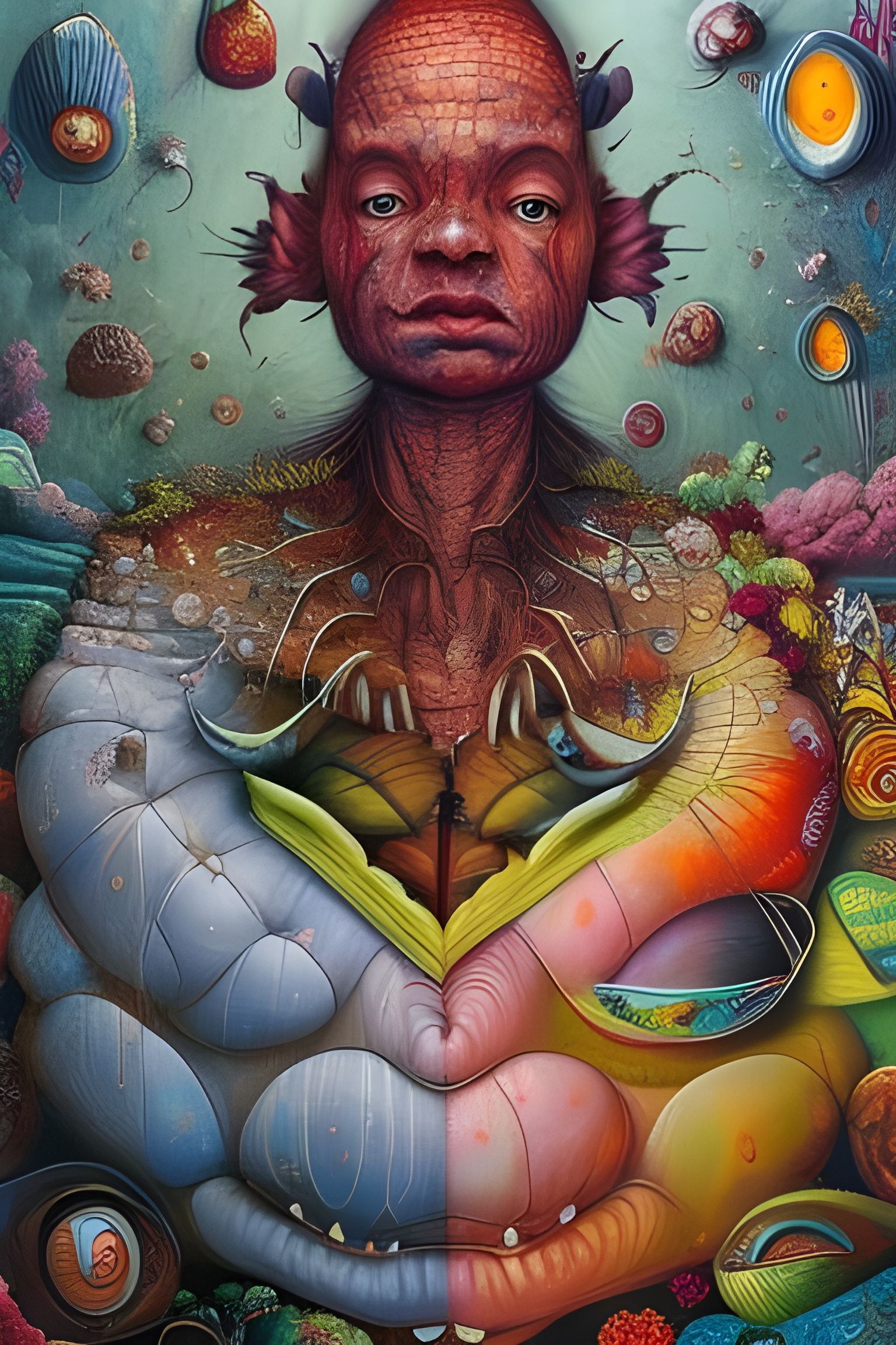 Humpty Dumpty in Surrealist Fantasy Style