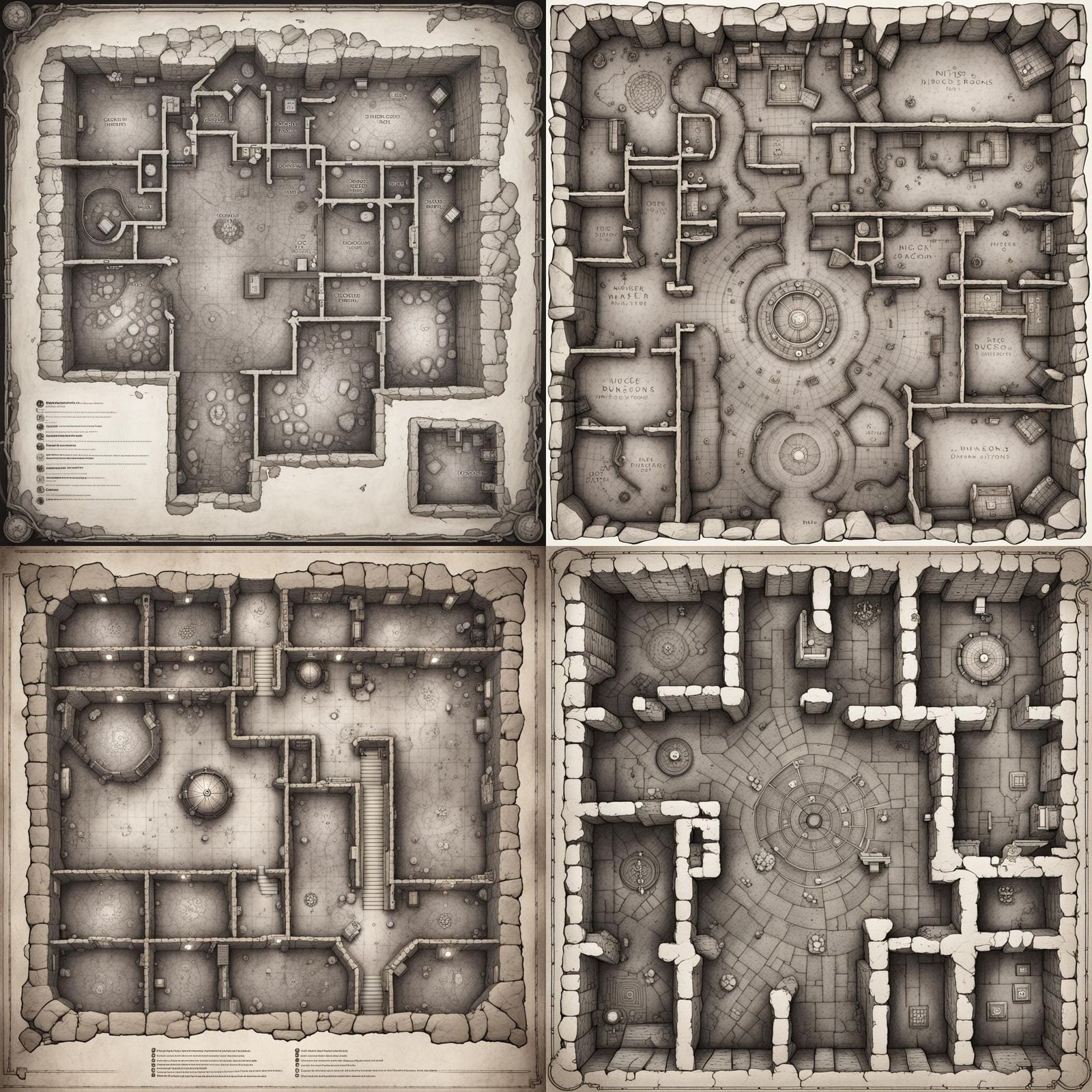 Dungeons and Dragons Style Dungeon Map