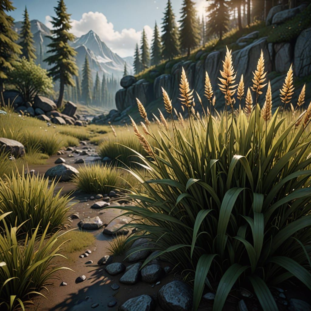 Windgrass Sea in Epic 3D Game Cinematic Style