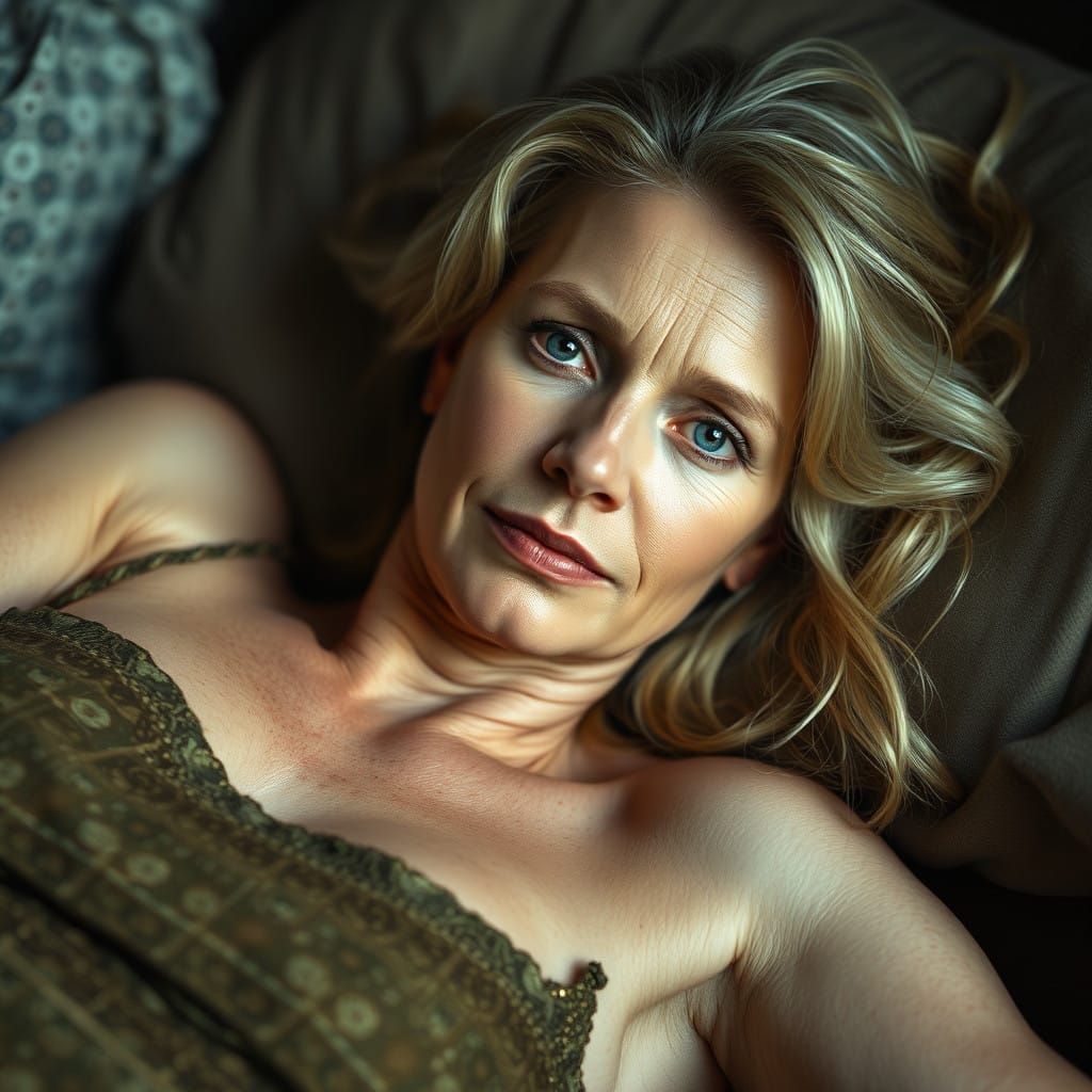 Hyperrealistic Portrait of a Serene Blonde Woman