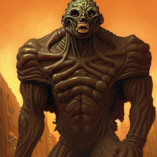 Nightmare Golem Oil Painting in 8k Resolution