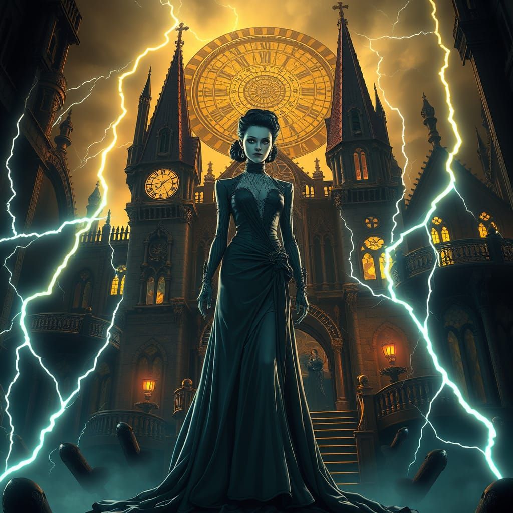 Steampunk Frankenstein in a Haunting Castle