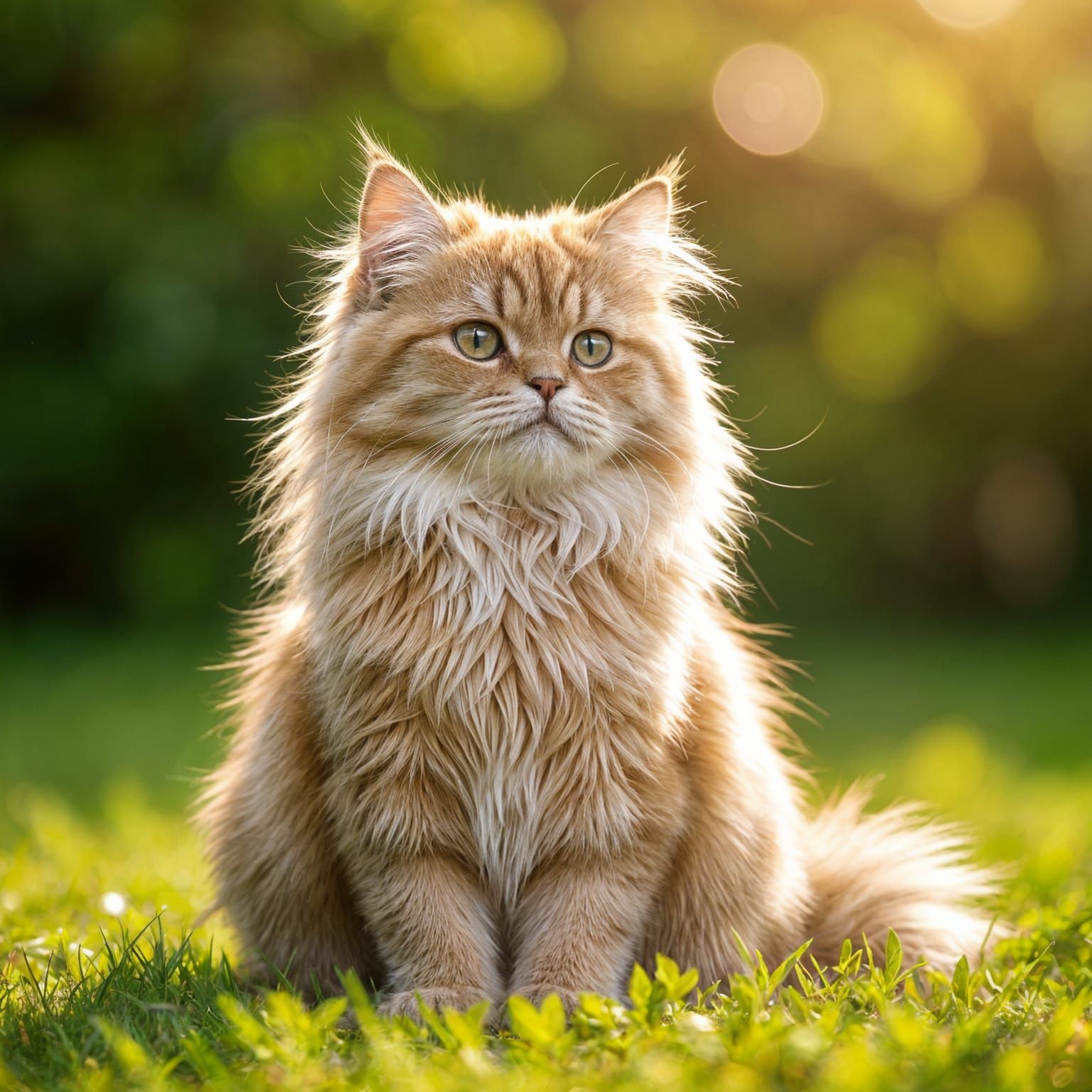 Pink Persian Cat Basking in Sunlight