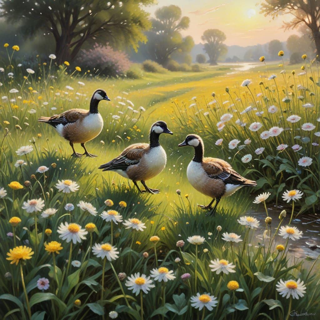 Garden Scene in Soft Focus, Inspired by Impressionism