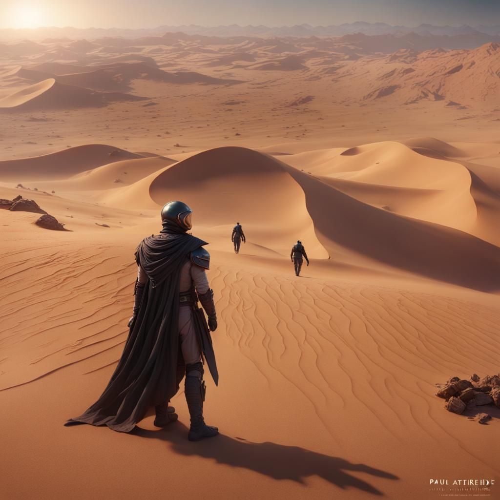 Paul Atreides and Chani on Dune in Matte Painting