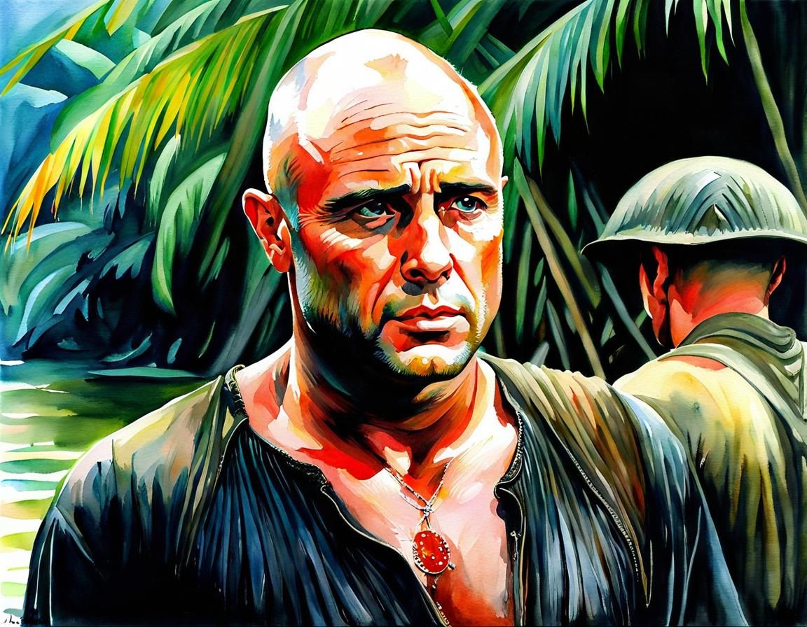Colonel Kurtz in Watercolor Painting