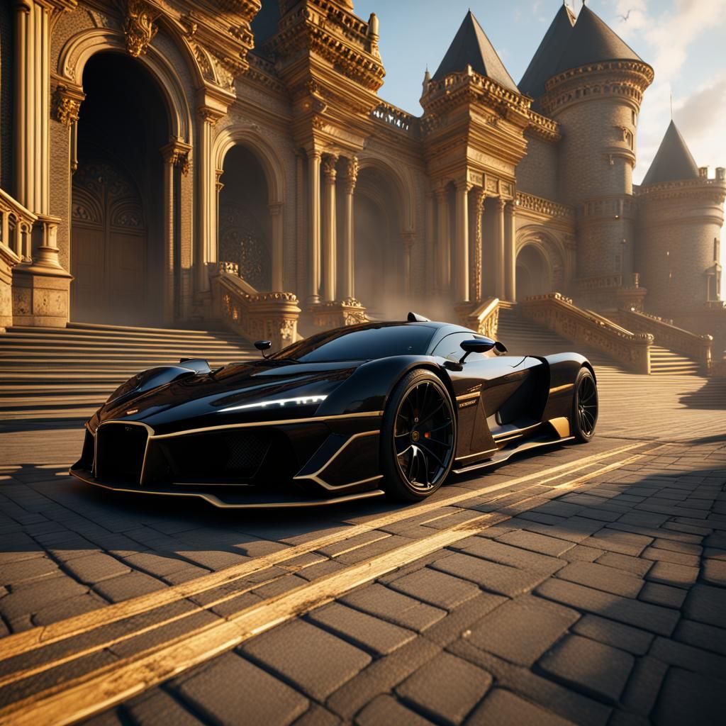 Black Lion of Judah Hypercar Leaving Golden Castle