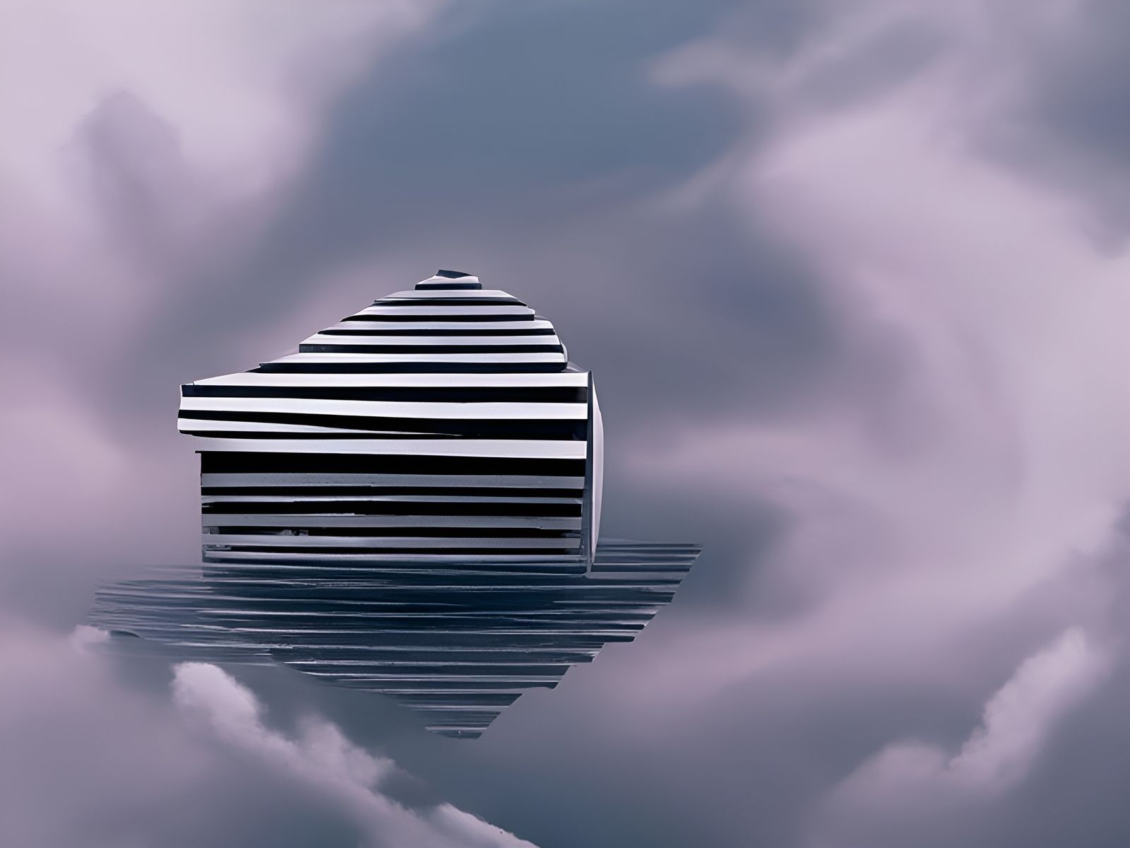 Sci-Fi City in Op Art Style
