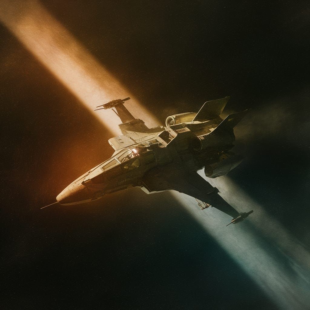 Battlestar Galactica Viper in Orbit: Cinematic Space Scene