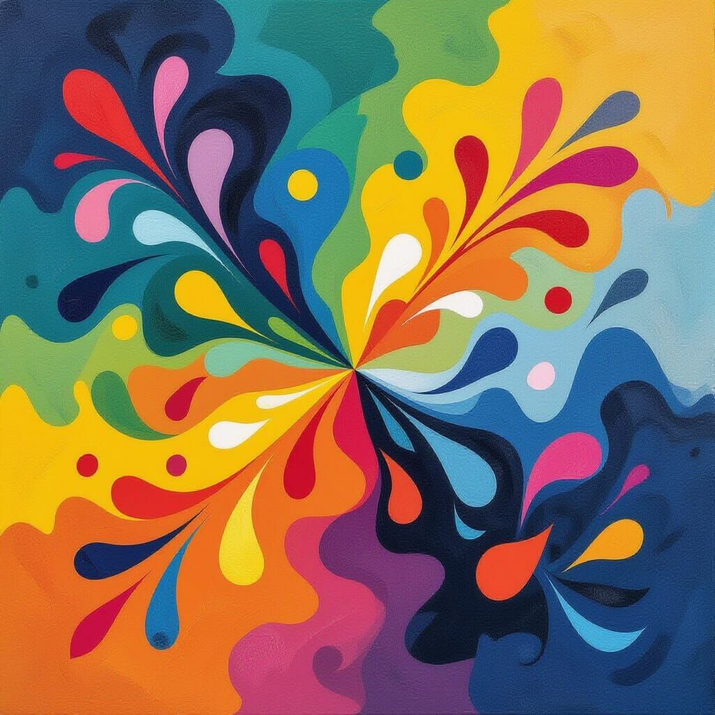 Vibrant Abstract Art Bursting with Color