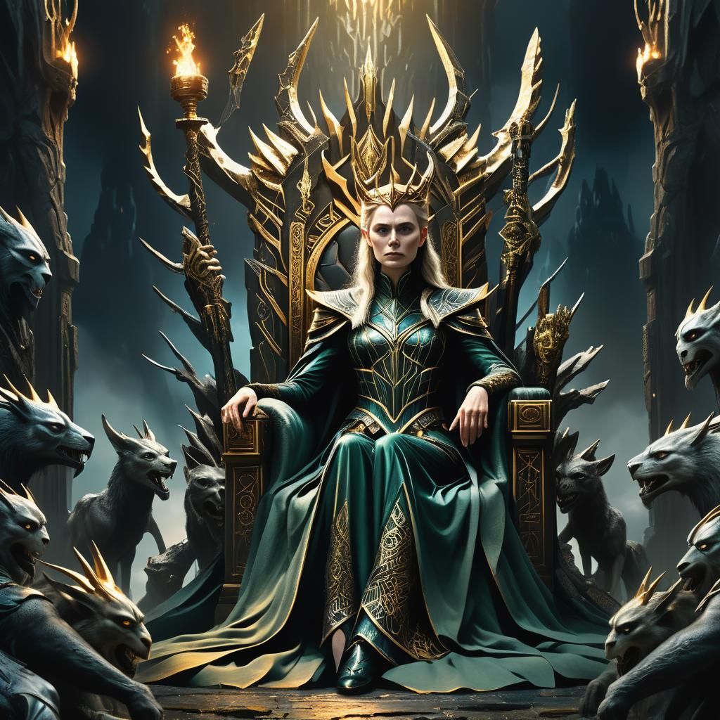 Hela, Queen of Helheim, in Mythic Fantasy Art