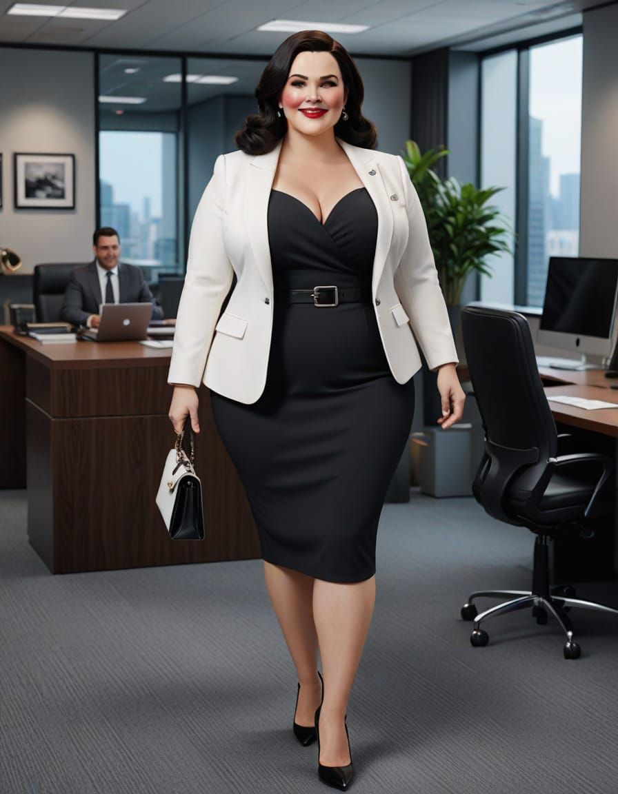 Elegant Businesswoman Exudes Confidence in Modern Office
