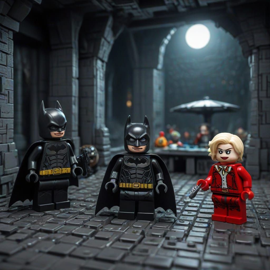 Lego Villains Plot With Batman in Batcave