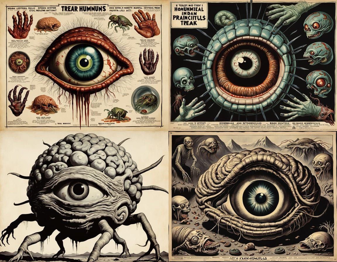 Vintage Horror Movie Poster: Bizarre Mutant Anatomy