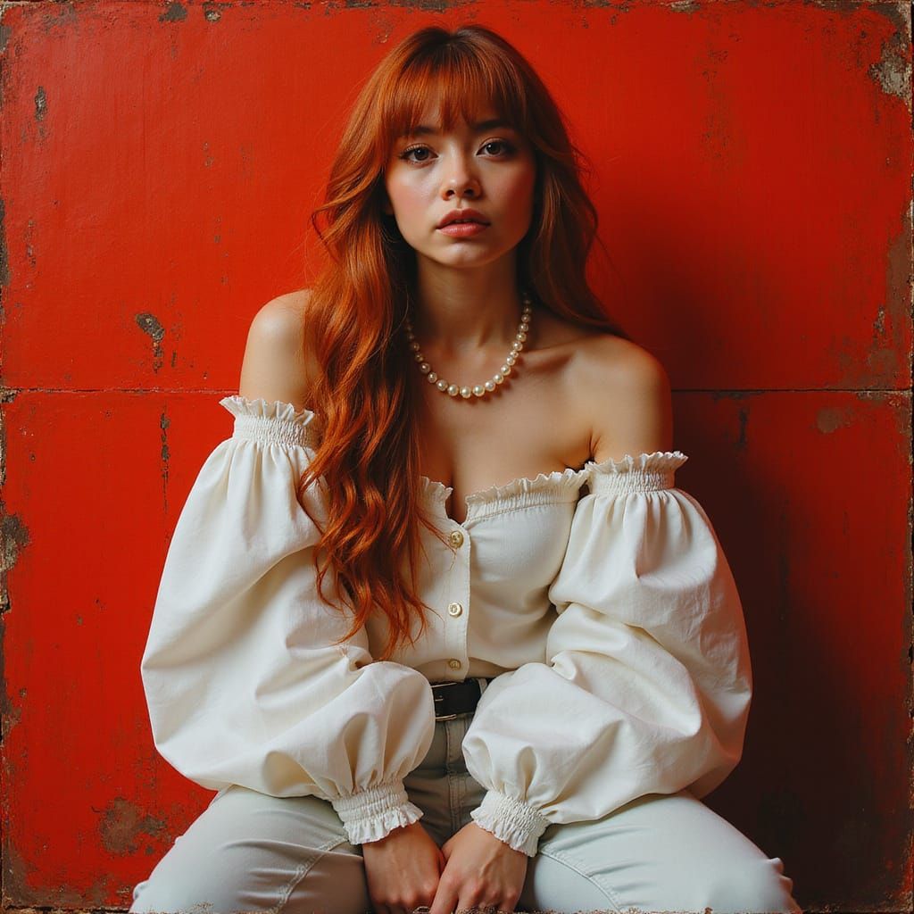 Ethereal Expressionism Portrait of Woman in Urban Realm