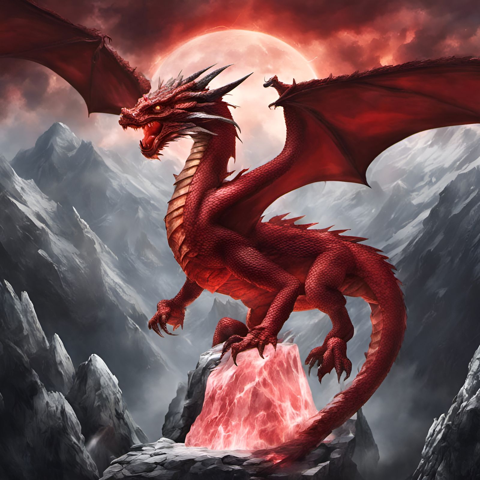 Red Dragon Unleashes Lightning on Crystal Mountain