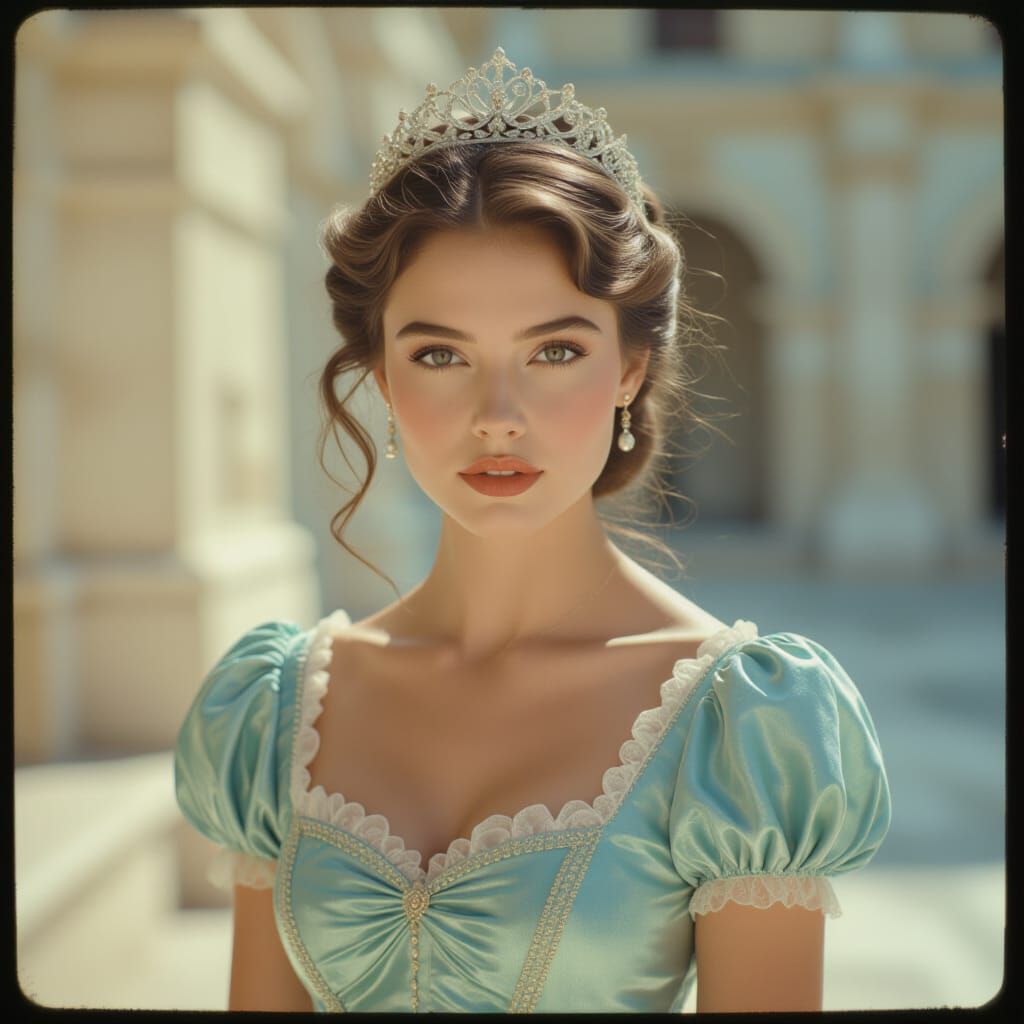 Dramatic Operetta Princess in Cinematic Film Still