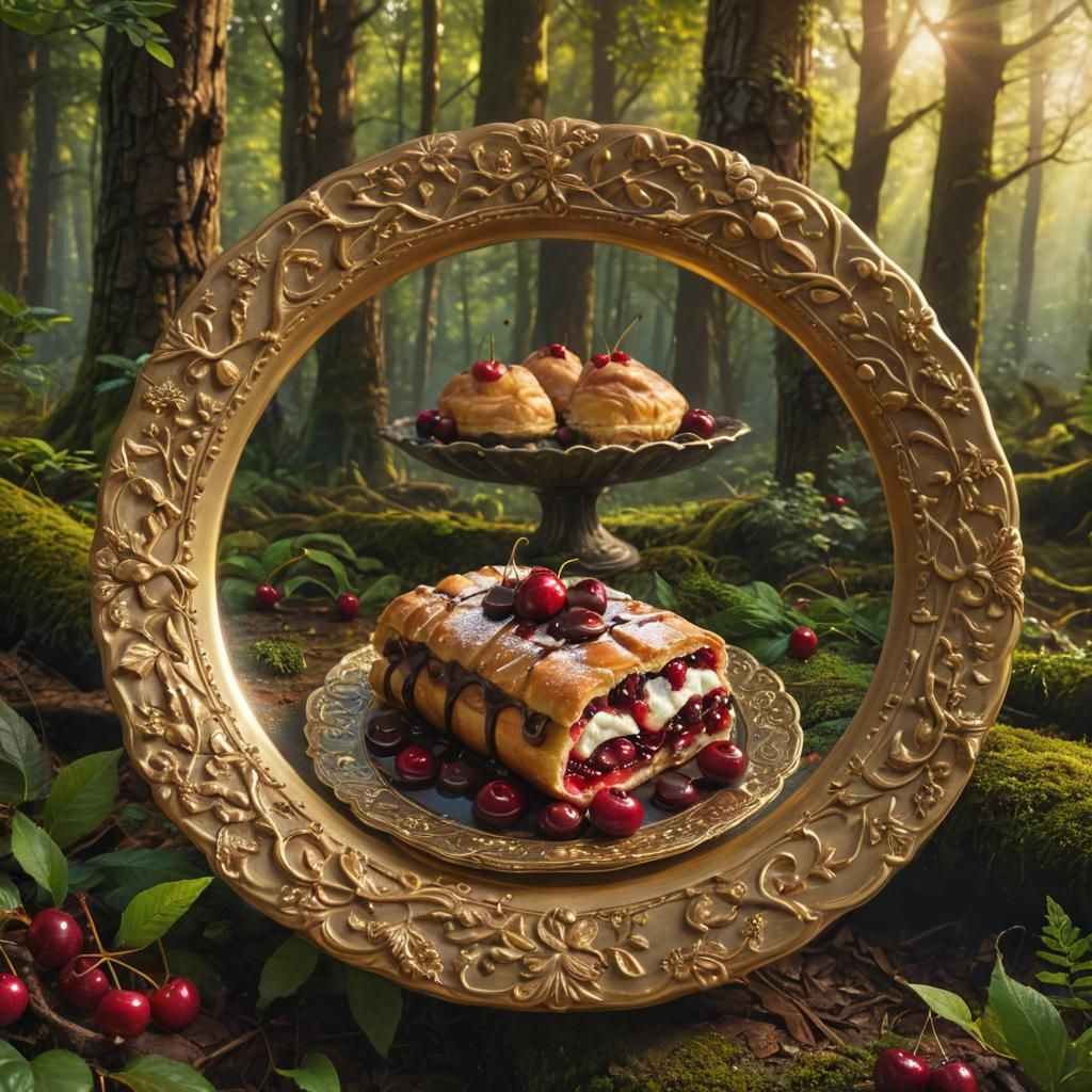 Cherry Strudel in Mystical Forest Clearing